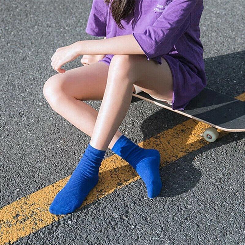 Olid Pure Colour Formal Socks Cotton Fashion Casual Breathable Crew Socks - Orange 1 Pair