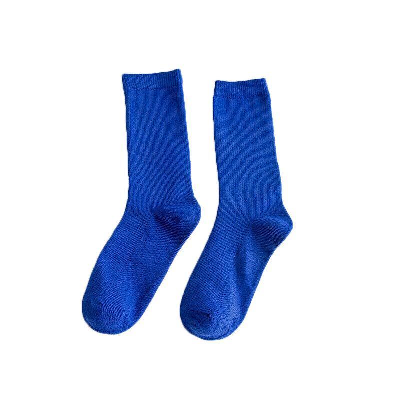 Olid Pure Colour Formal Socks Cotton Fashion Casual Breathable Crew Socks - Orange 2 Pairs