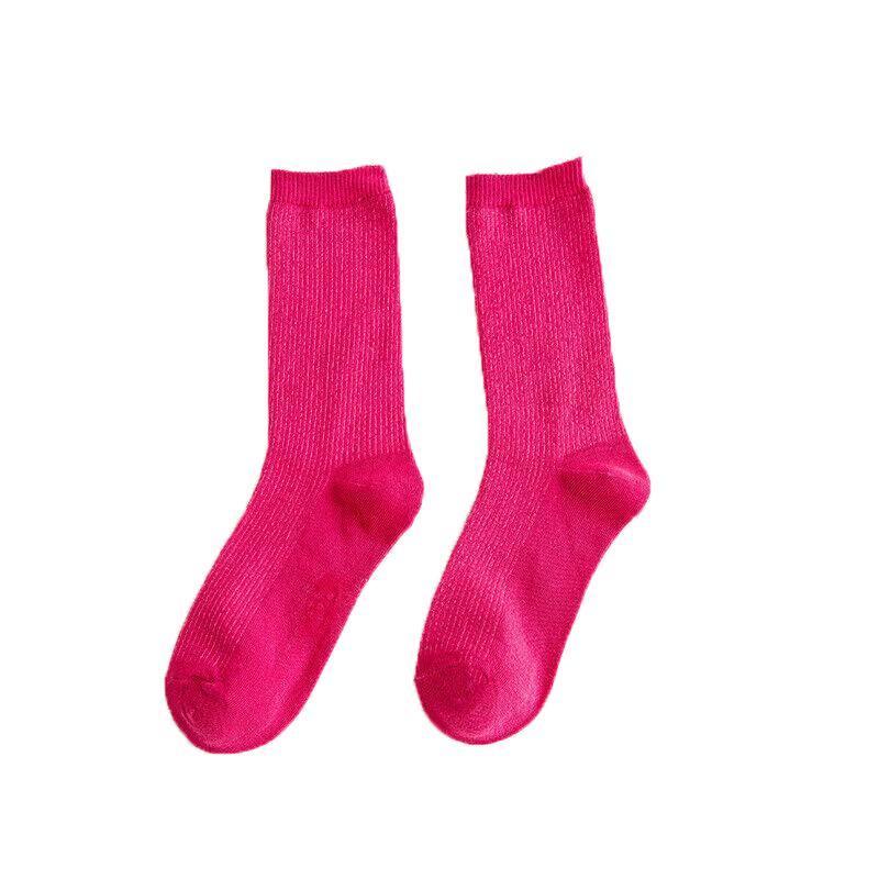Olid Pure Colour Formal Socks Cotton Fashion Casual Breathable Crew Socks - Yellow 1 Pair
