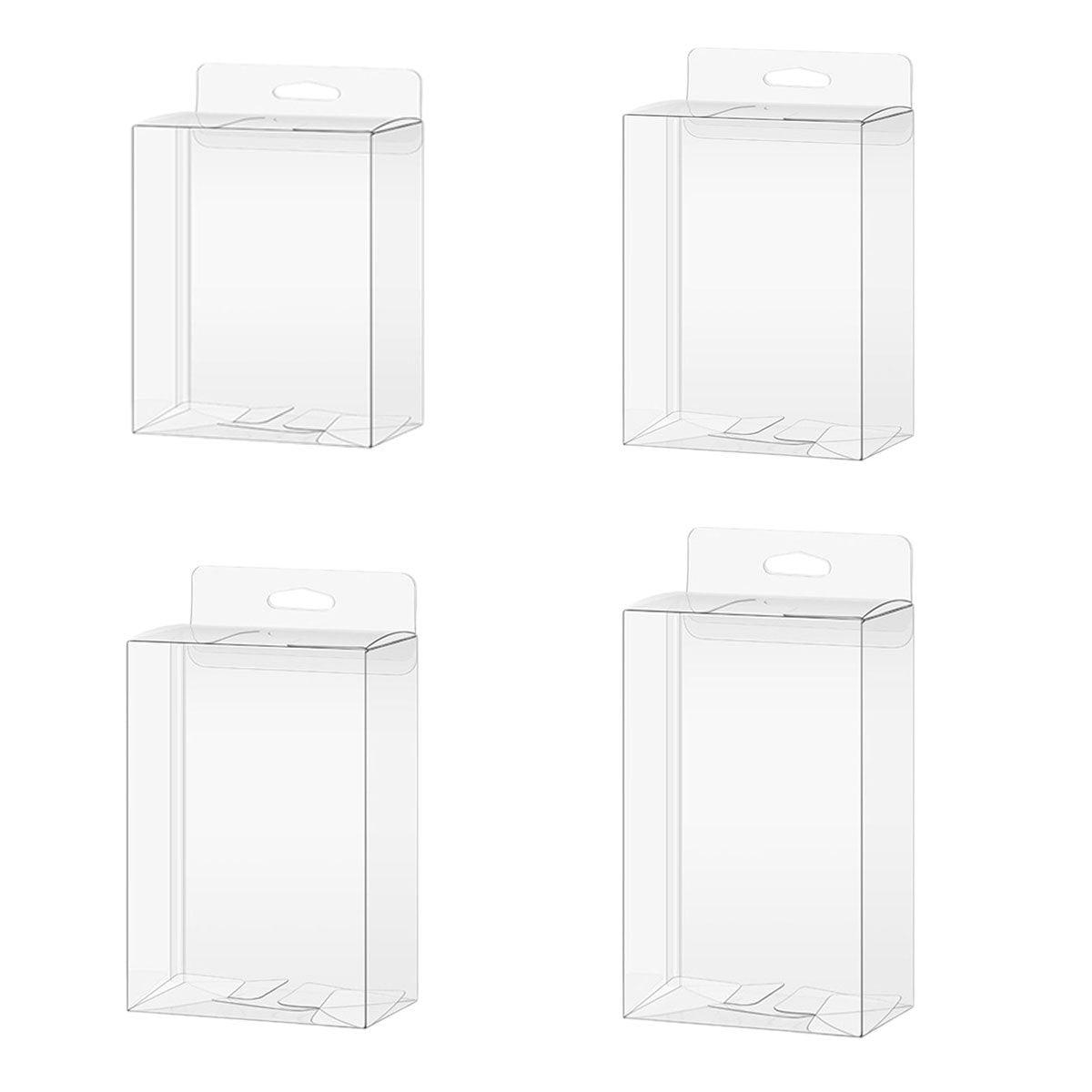 50pcs Transparent Gift Boxes with Hooks Clear Packaging Storage Containers - 10x3.2x17.5cm