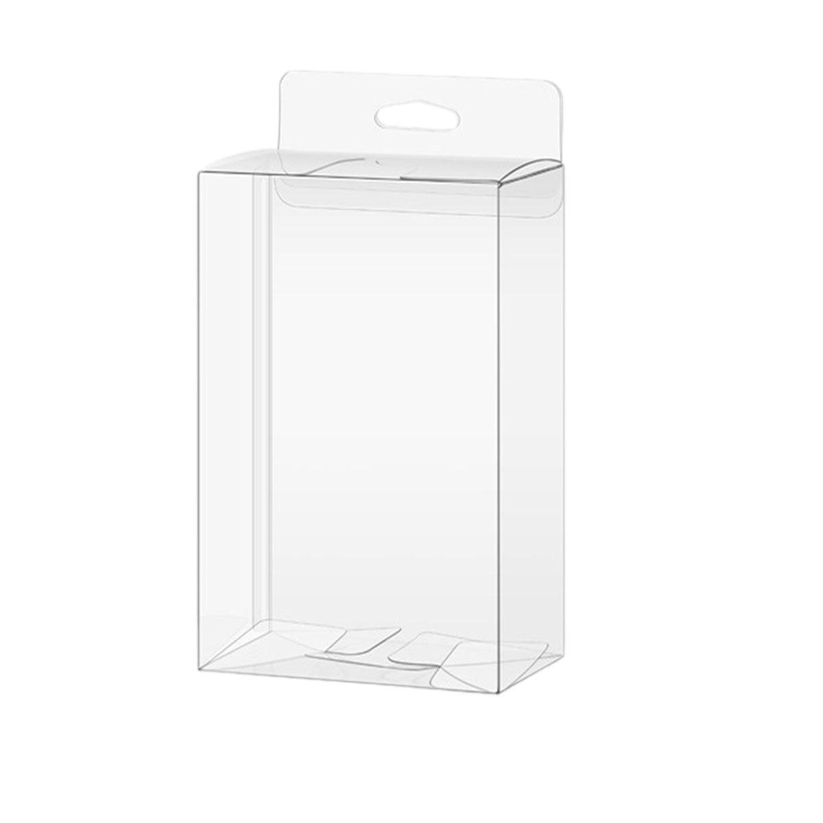 50pcs Transparent Gift Boxes with Hooks Clear Packaging Storage Containers - 10x3.2x17.5cm