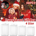 50pcs Transparent Gift Boxes with Hooks Clear Packaging Storage Containers - 7x2.5x15cm