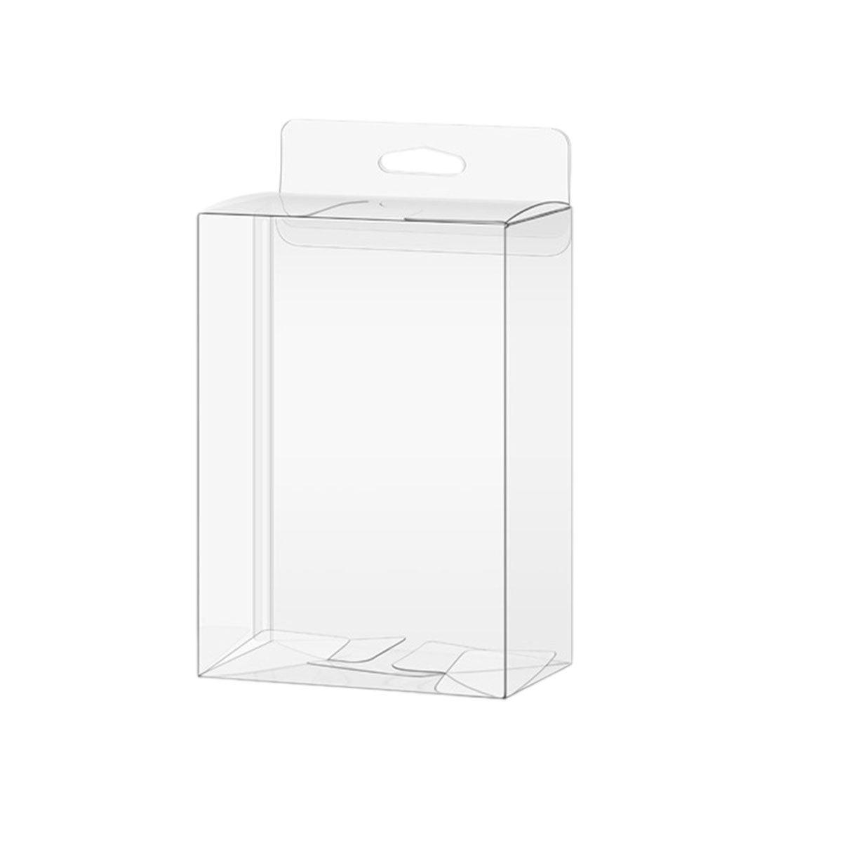 50pcs Transparent Gift Boxes with Hooks Clear Packaging Storage Containers - 7x2.5x15cm