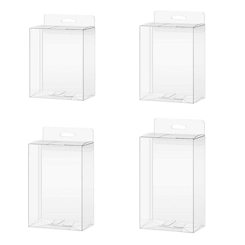 50pcs Transparent Gift Boxes with Hooks Clear Packaging Storage Containers - 9x5x12cm