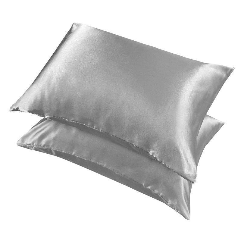 2X Satin Pillow Case Bedroom Pillowcase Cushion Covers Home Decor Luxury Slip - Beige