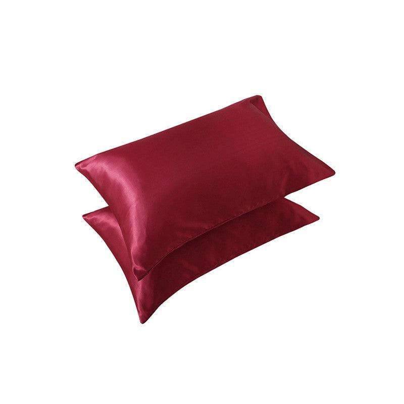 2X Satin Pillow Case Bedroom Pillowcase Cushion Covers Home Decor Luxury Slip - Black