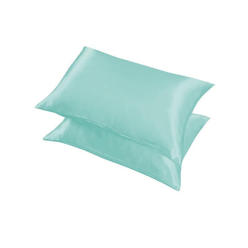 2X Satin Pillow Case Bedroom Pillowcase Cushion Covers Home Decor Luxury Slip - Light Blue