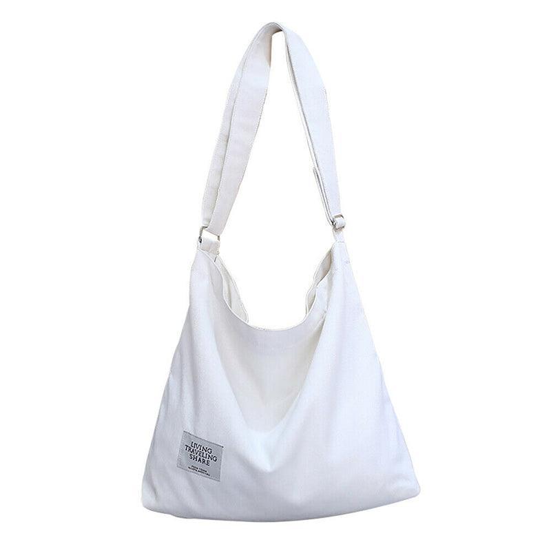 Womens Large Canvas Handbag Ladies Travel Messenger Shoulder Bag Hobo Tote Purse - Pink