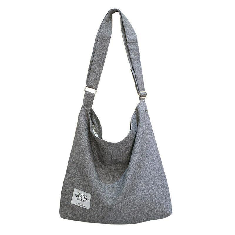 Womens Large Canvas Handbag Ladies Travel Messenger Shoulder Bag Hobo Tote Purse - Pink