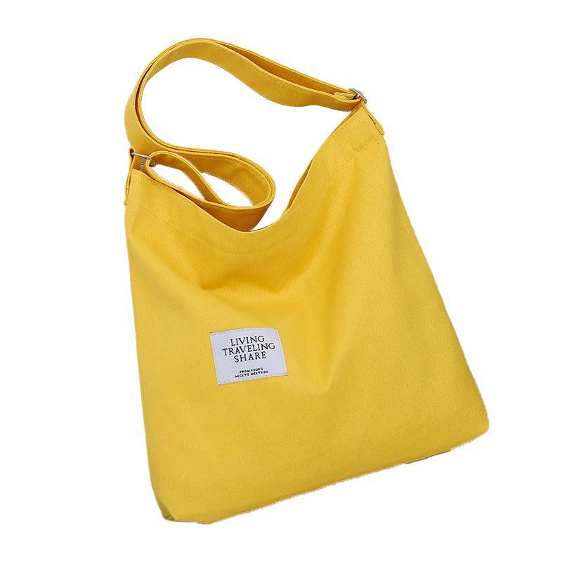 Womens Large Canvas Handbag Ladies Travel Messenger Shoulder Bag Hobo Tote Purse - Yellow