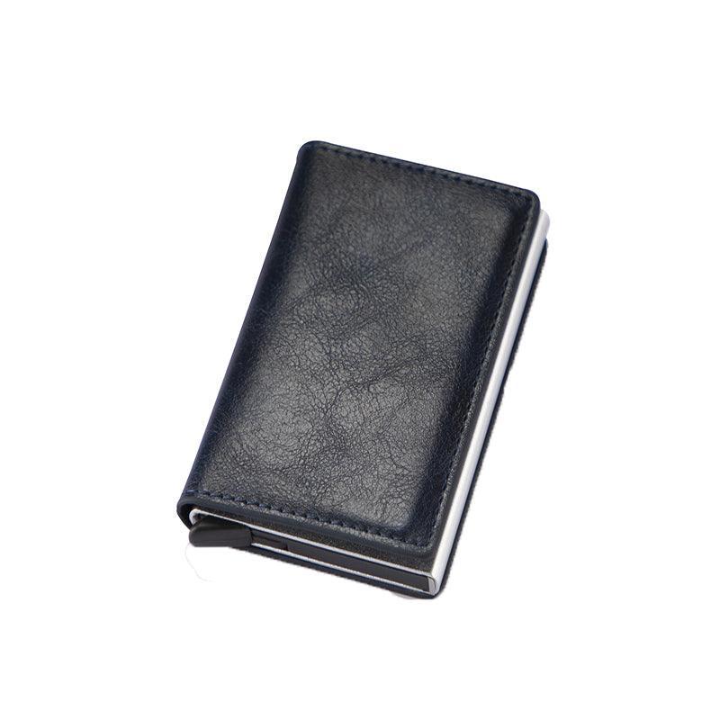 RFID Blocking Leather Card Wallet with Money Clip for Men Credit Holder - Carbon Fiber