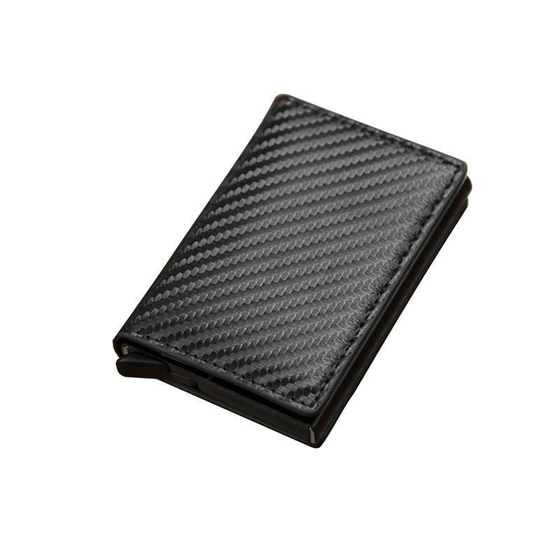 RFID Blocking Leather Card Wallet with Money Clip for Men Credit Holder - Dark Red