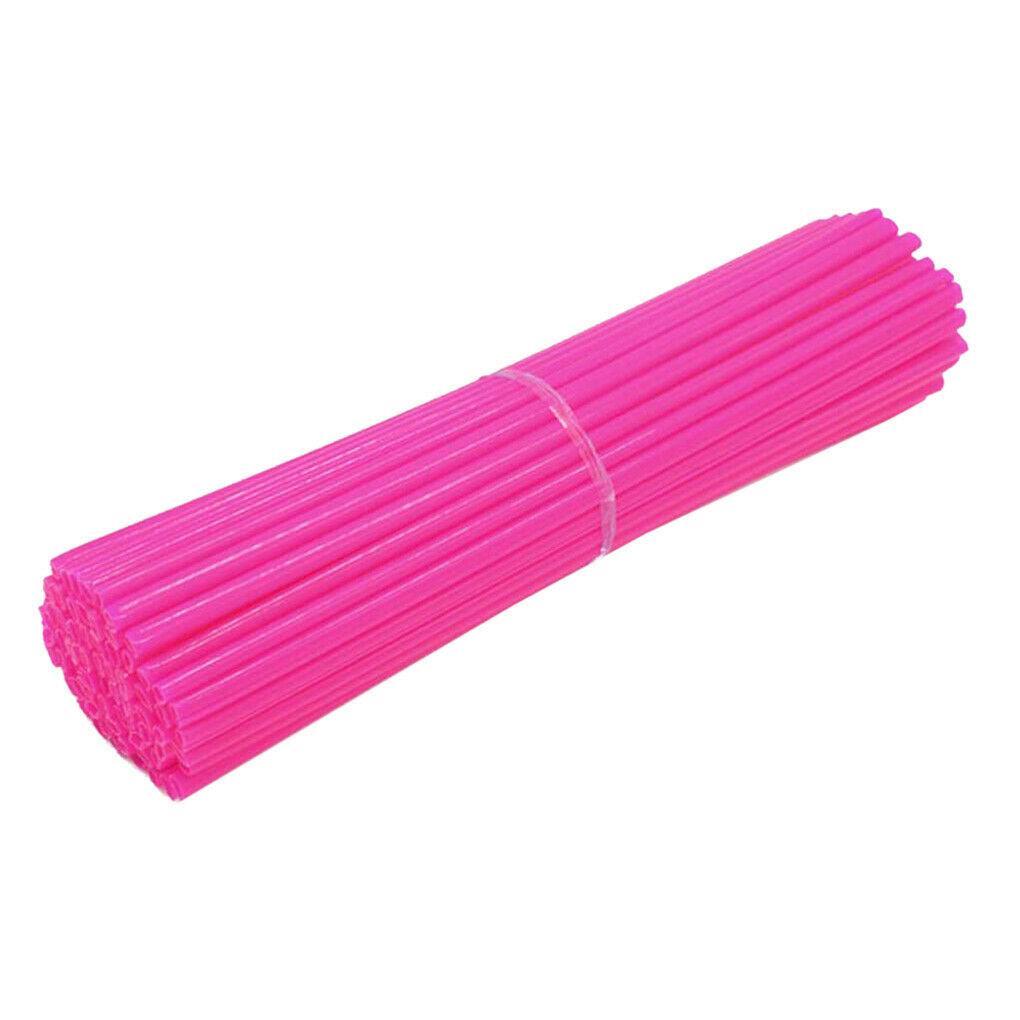 72PCS Wheel Spoke Wrap Sleeves Mountain Bike Bicycle Mtb Wraps Skins Covers - Fluorescent Green