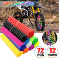 72PCS Wheel Spoke Wrap Sleeves Mountain Bike Bicycle Mtb Wraps Skins Covers - Light Blue