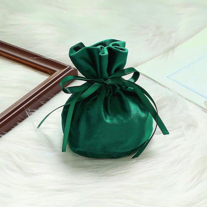 6PCS Velvet Cloth Drawstring Bags Gift Bag Jewelry Ring Pouch Earring Favor - Pink-6PCS