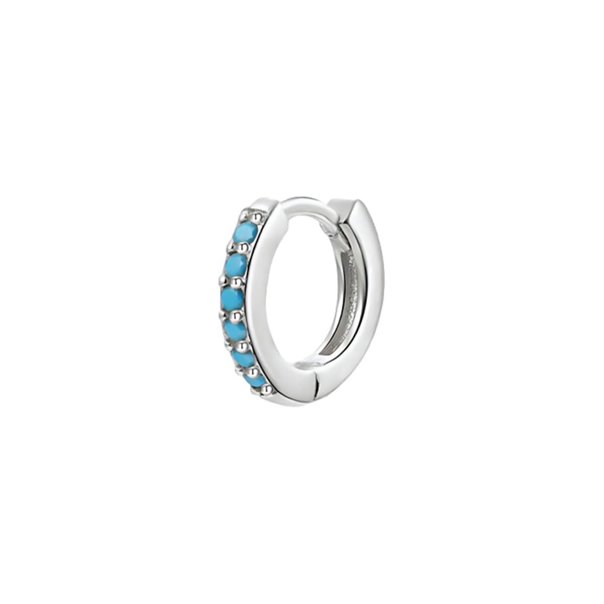 925 Sterling Silver Gold Rings Plated Cubic Crystal Cuff Huggie Hoop Earrings Au - Silver-Clear Crystal