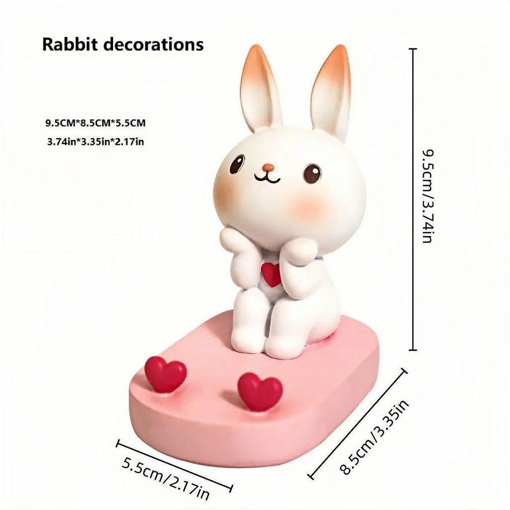Cartoon Rabbit Phone Holder Desktop Stand Cute Mobile Phone Stand for Office - White