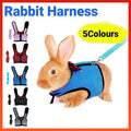 Rabbit Vest Harness Leash Lead Small Animal Pet Mesh Hamster Bunny Traction Rope L - Red