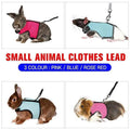 Small Animal Harness Guinea Pig Forret Hamster Rabbit Squirrel Vest Clothes Lead M Size - Rose Red