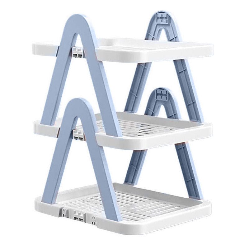 2/3 Tier Removable Shoe Rack Folding Storage Shelf Simple Space Saving Organizer - 2Tier-Pink