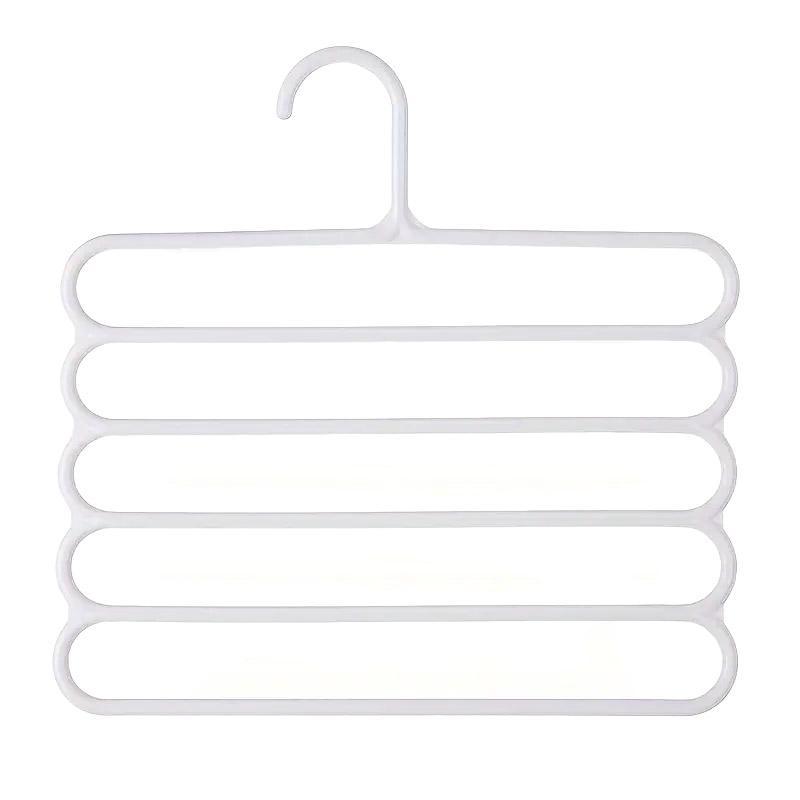 5pcs 5 Tier Trouser Rack Multifunctional Hanging Wardrobe Scarf Tie Hanger Set - Blue