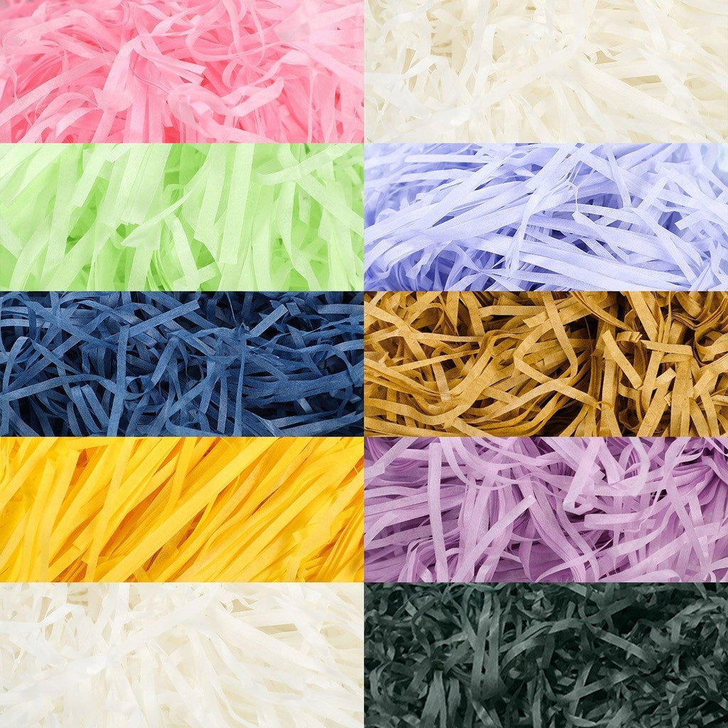 500g Colorful Raffia Paper Shreds Gift Box Filler Decorative Packaging - 5Packs-Beige