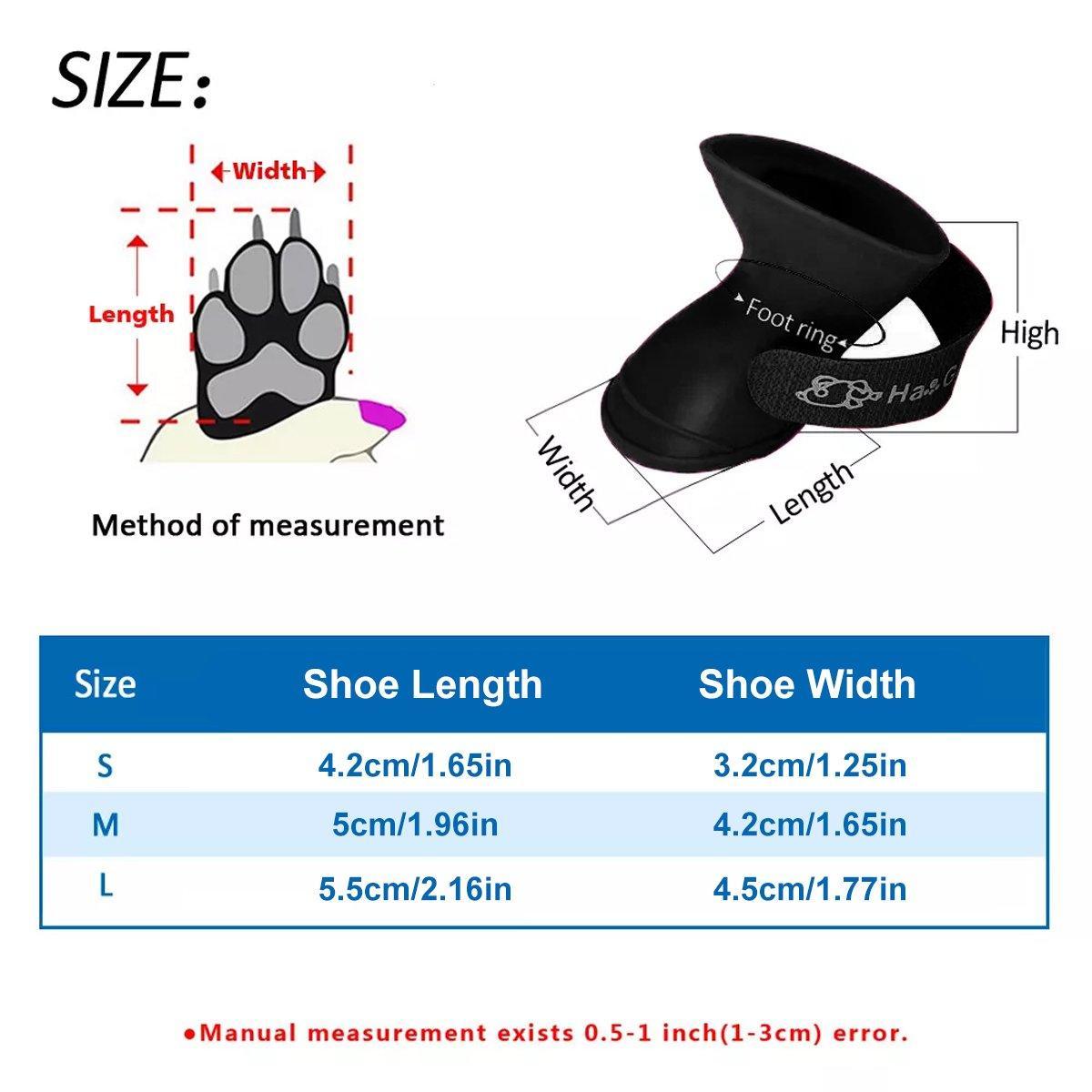4pcs Cartoon Boots Pet Rain Shoes Waterproof Non-Slip Wear-Resistant Dog Shoes - Black - S