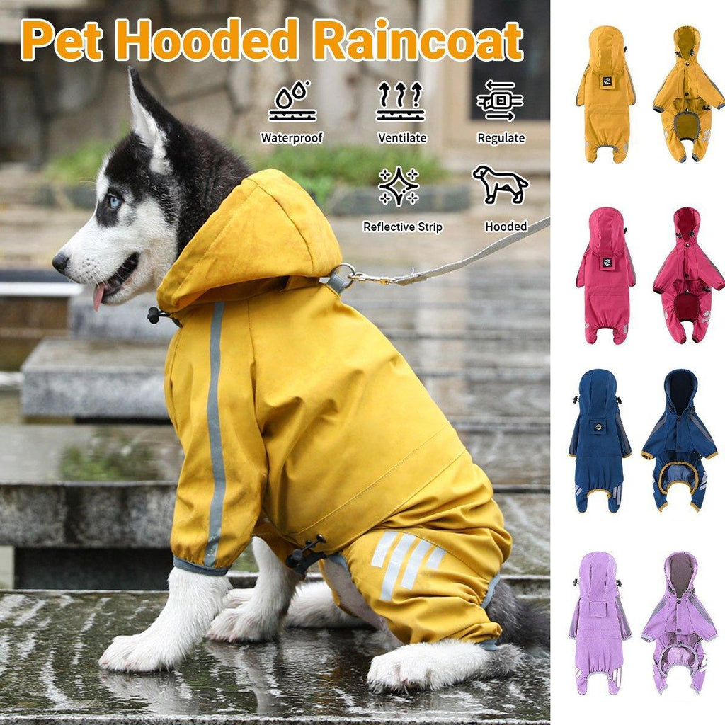 Waterproof Four Corner Pet Raincoats In Large Medium And Small Sizes Are Suitable For Dogs - Blue - XL