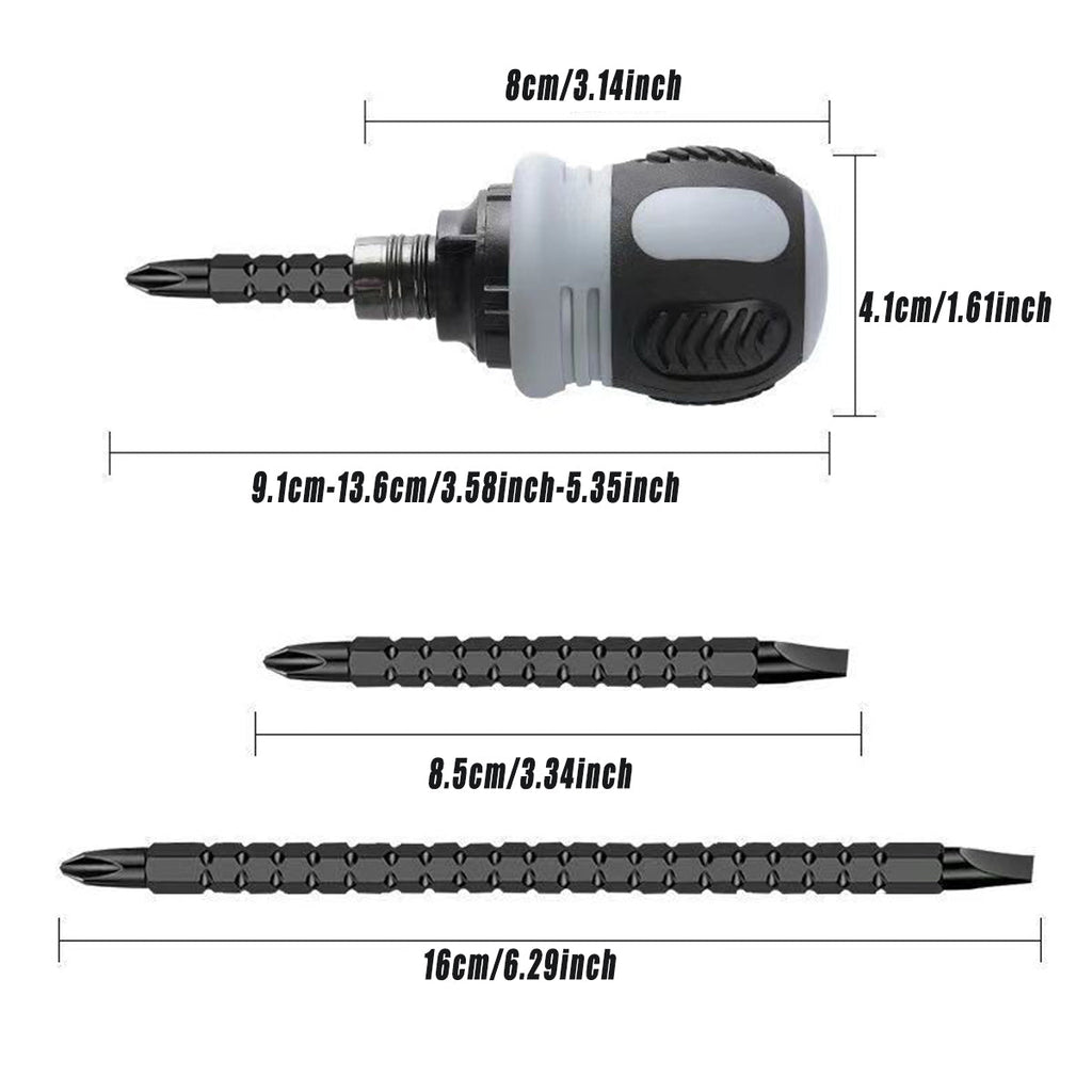 Ratchet Screwdriver Set with Sleeve Dual Head Screwdriver Expansion Cross Bits - 34-in-1