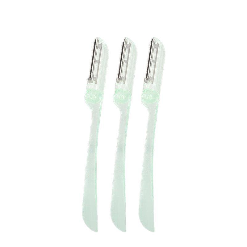 3Pcs Eyebrow Razor Set Facial Trimmer Shaver Blade Hair Remover Beauty Tool - 3X Eyebrow Razor-Light Green