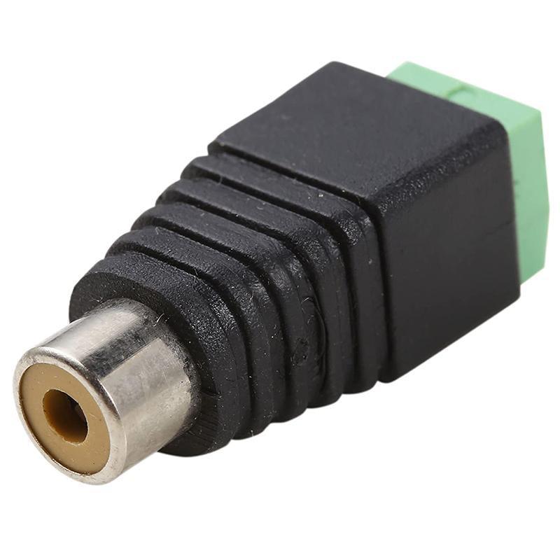 2/4 Pair Speaker Wire cable to female & male RCA Adapter Connector Jack Plug LED - 2 PAIRS