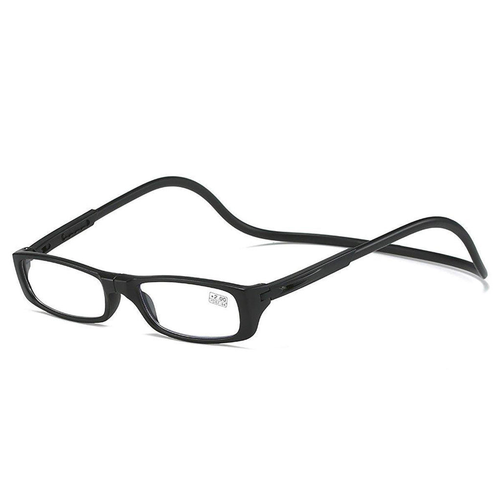 Folding Reading Glasses for Elderly Convenient Neck Hanging Portable Eyewear - Black-350