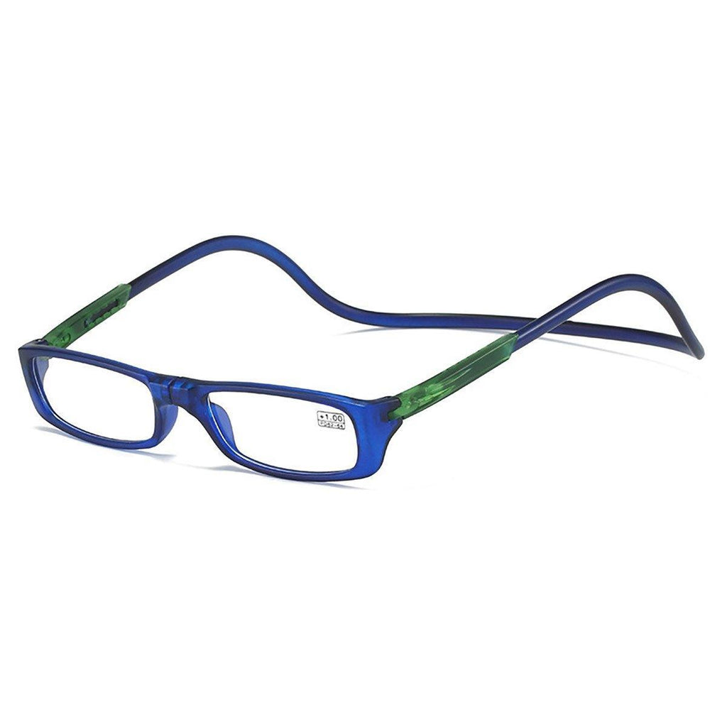 Folding Reading Glasses for Elderly Convenient Neck Hanging Portable Eyewear - Blue-300