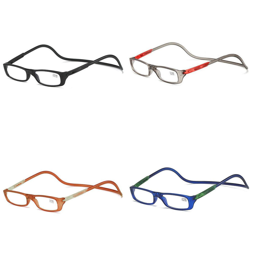 Folding Reading Glasses for Elderly Convenient Neck Hanging Portable Eyewear - Grey-150