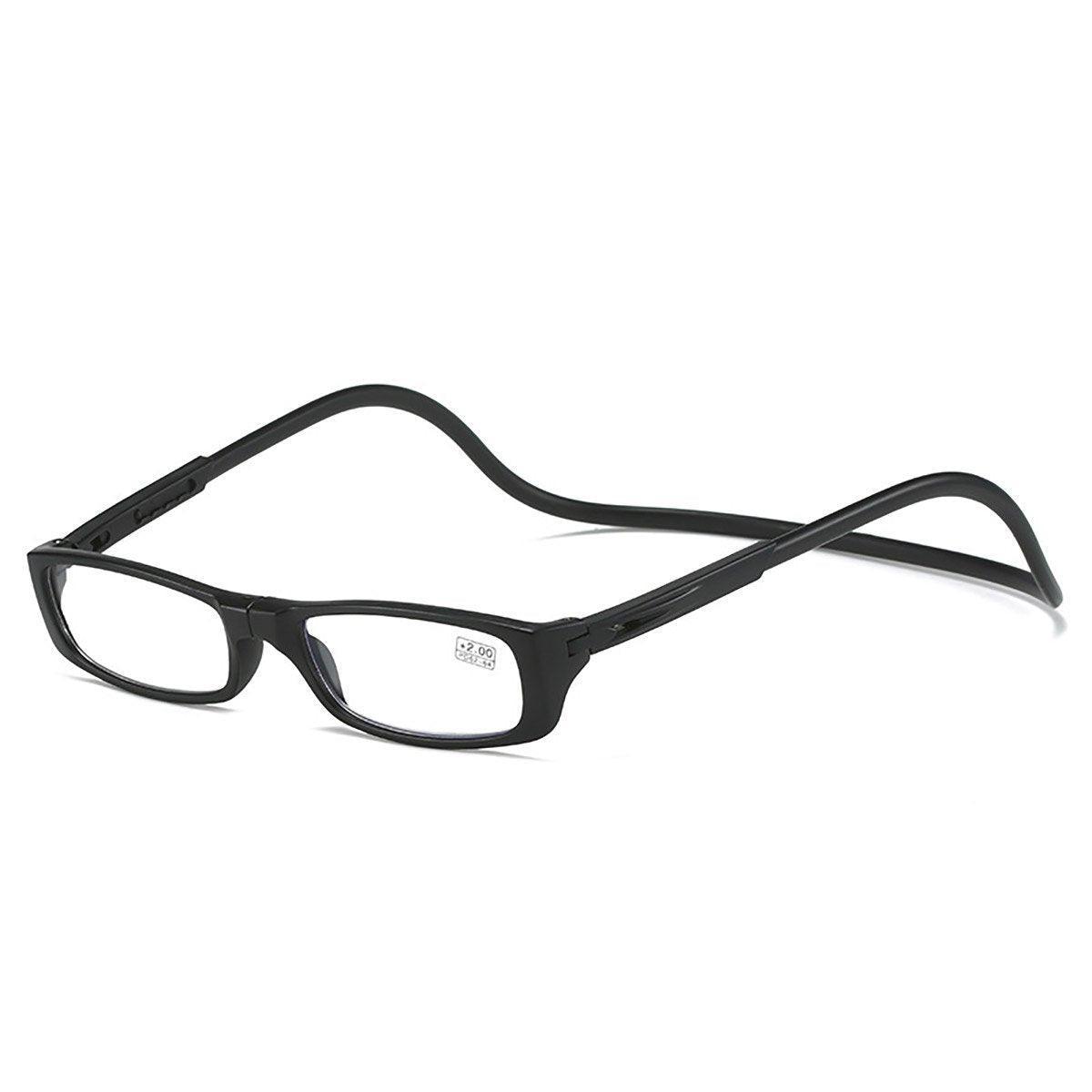 Folding Reading Glasses for Elderly Convenient Neck Hanging Portable Eyewear - Grey-200