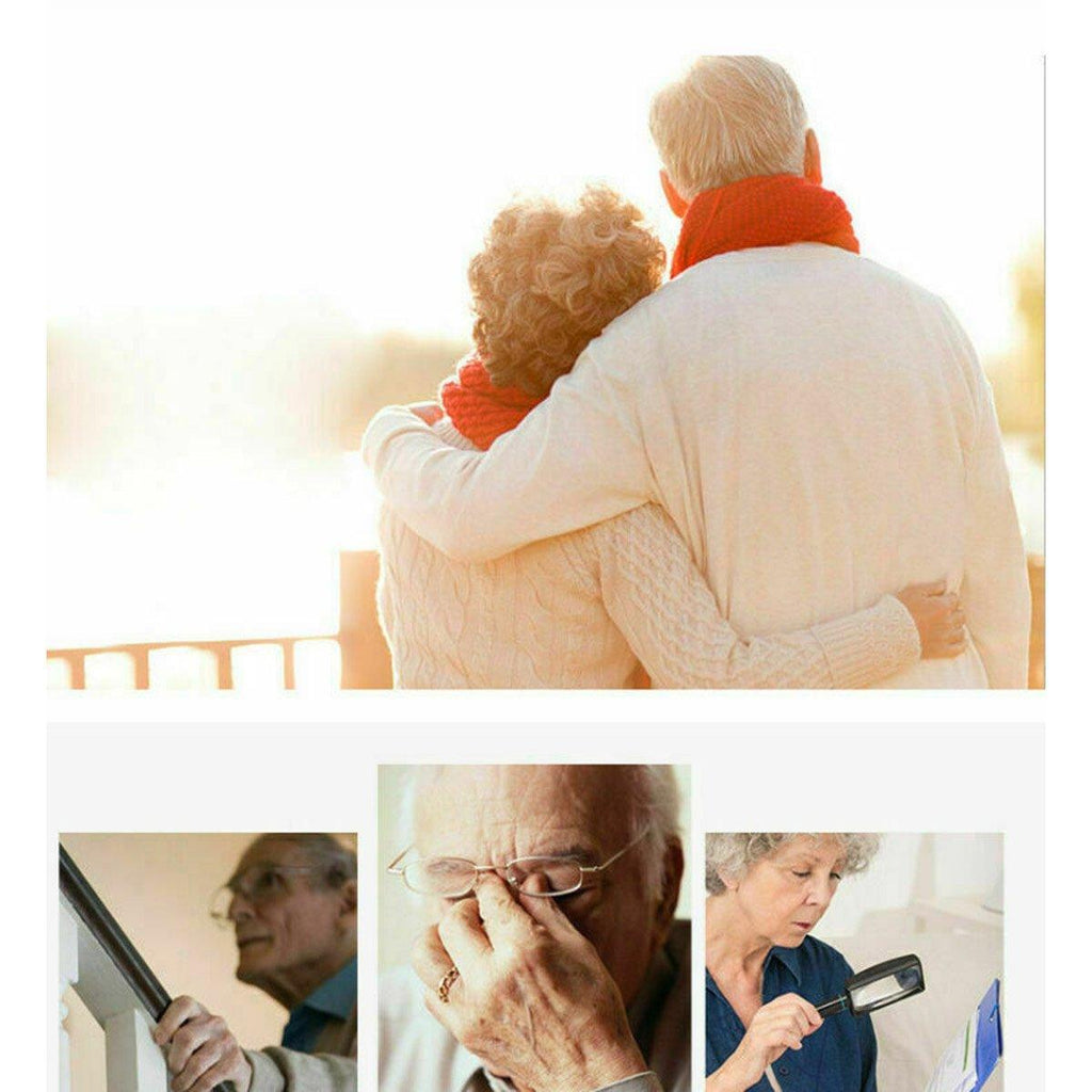 Folding Reading Glasses for Elderly Convenient Neck Hanging Portable Eyewear - Red-200