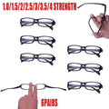 6 Pairs Mens Ladies Wayfarer Frame Magnifying Reading Glasses Au - +1.00