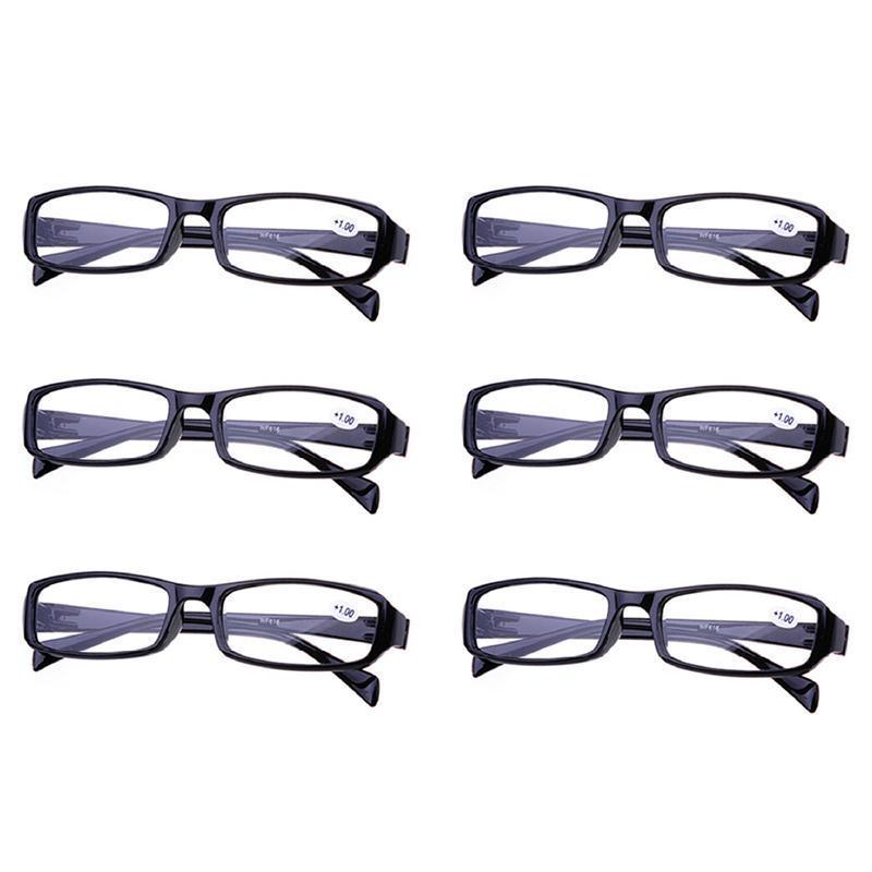6 Pairs Mens Ladies Wayfarer Frame Magnifying Reading Glasses Au - +4.00