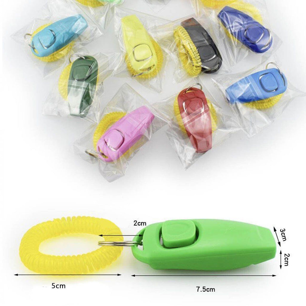 Dog Whistle and Clicker Set for Training Stop Barking Obedience Tool Combo - Red