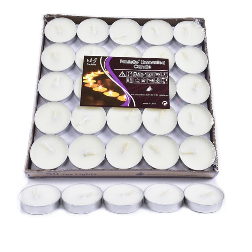 Tealight Candles 10 or 50 Pack Unscented Long Burning for Wedding Party Decor - Red- 4 Hours50PCS