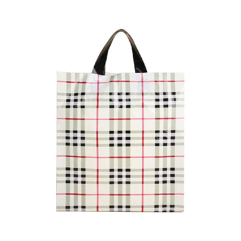 50x Reusable Plastic Tote Bag Eco Friendly Shopping Bags Durable Large Capacity - Red-Black 37*30*8cm