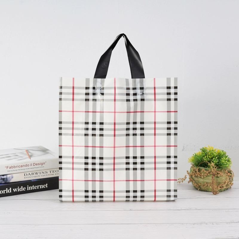 50x Reusable Plastic Tote Bag Eco Friendly Shopping Bags Durable Large Capacity - Red-Black 42*35*8cm
