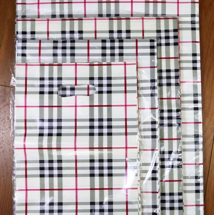50x Reusable Plastic Tote Bag Eco Friendly Shopping Bags Durable Large Capacity - Red-Black 42*35*8cm
