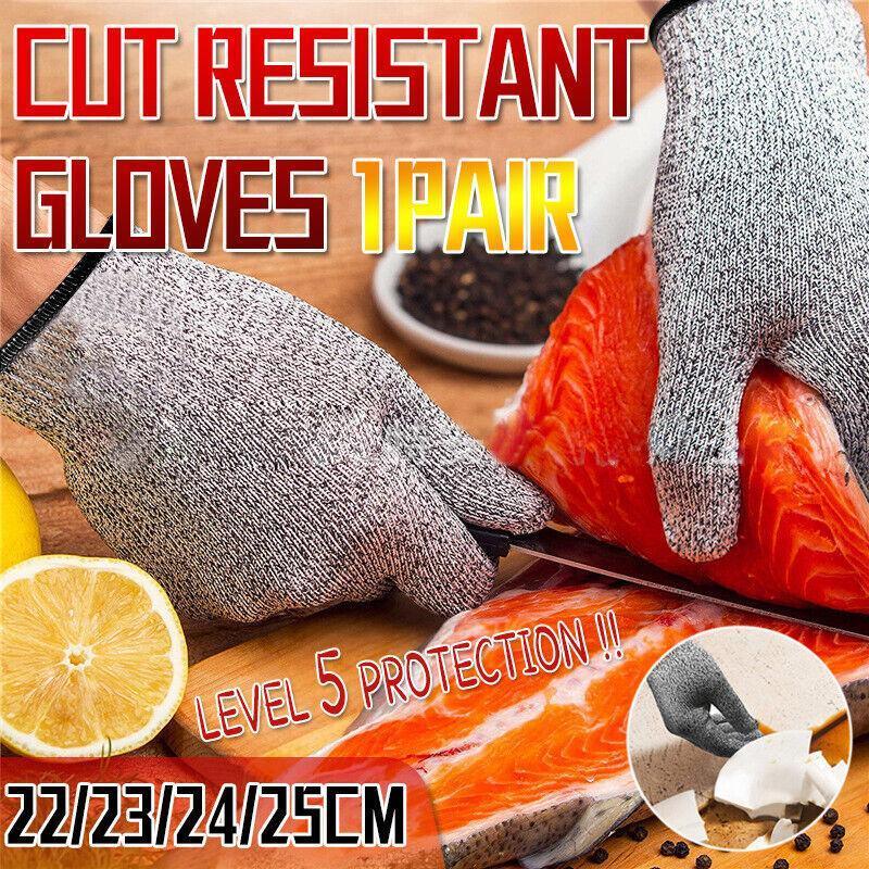Cut Resistant Gloves Anti-Cutting Food Grade Level 5 Kitchen Butcher Protection - L (24CM)