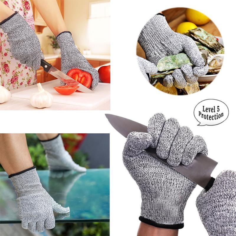 Cut Resistant Gloves Anti-Cutting Food Grade Level 5 Kitchen Butcher Protection - M (23CM)