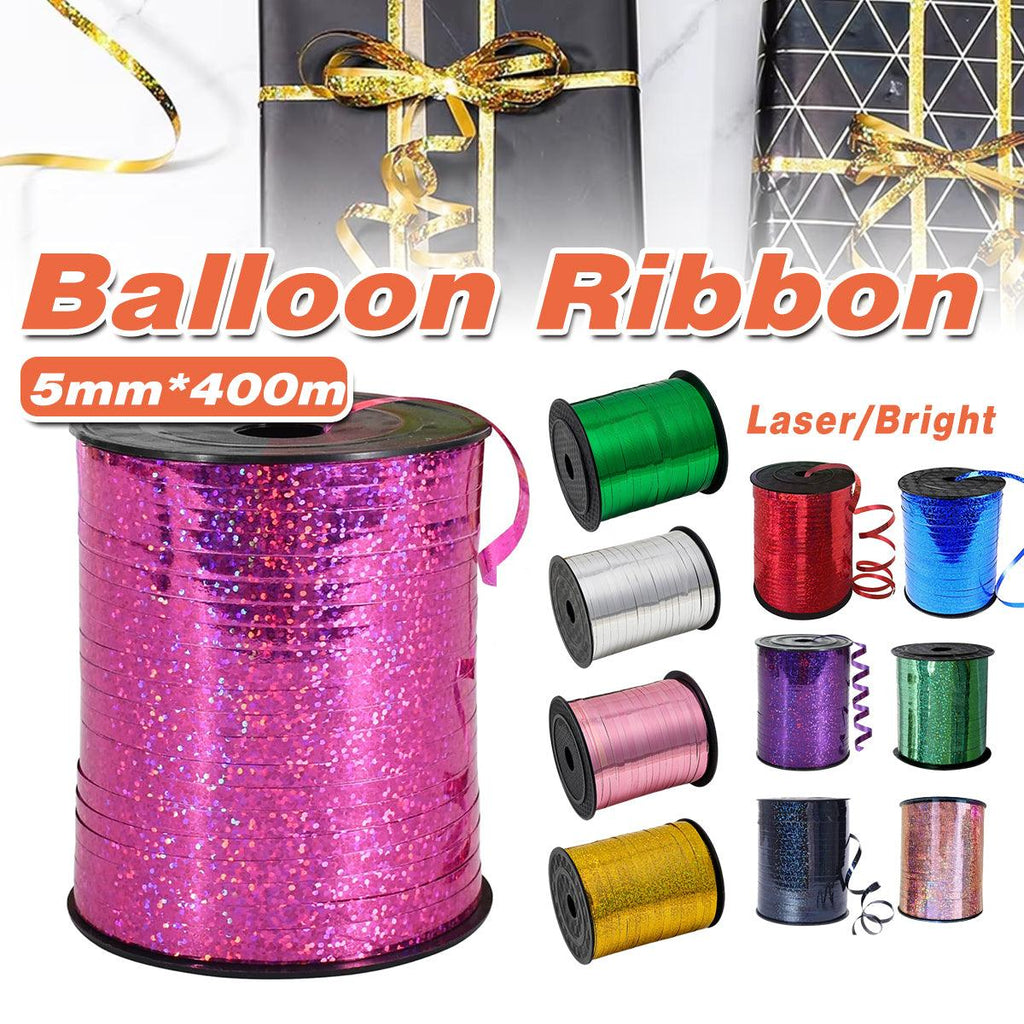 5mm Balloon Ribbon Curling Party String Gift Wrap Decoration Birthday Wedding - Laser-Green