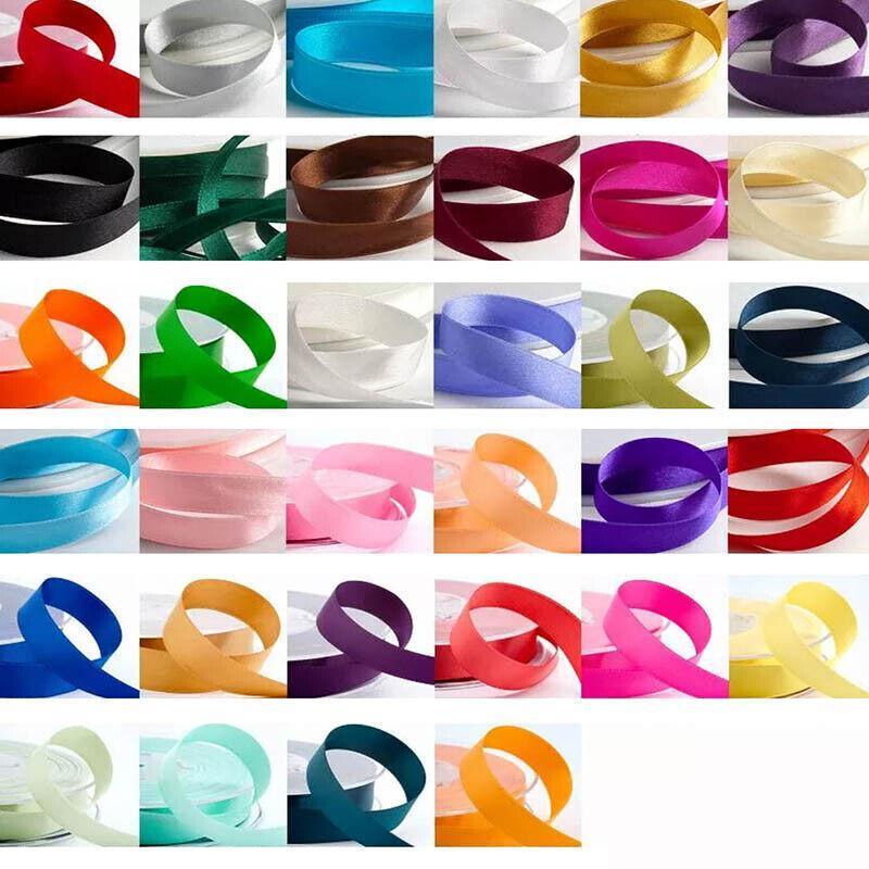 10mm Width Satin Hair Ribbon Wedding Party Decoration Gift Banquet 5m - Rose Red