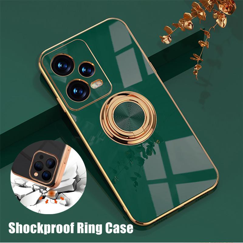 Dark Green Luxury Shockproof Silicone Ring Case Stand Cover for iPhone 14 13 12 Pro Max - iPhone 11 Pro