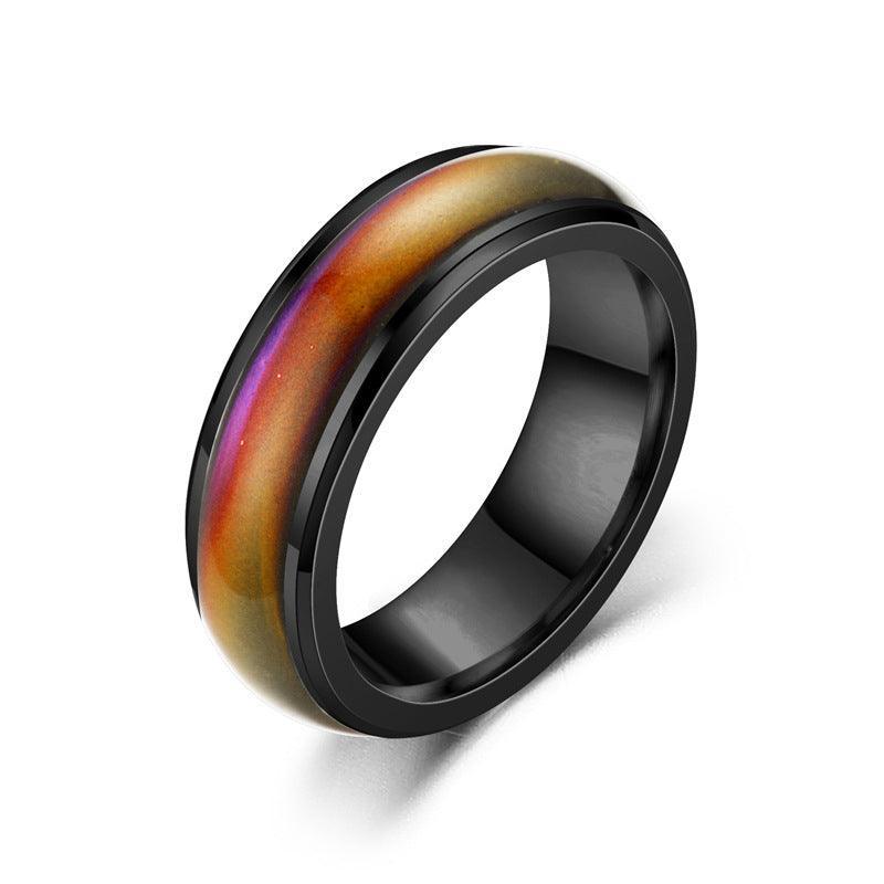 Mood Colour Changing Temperature Ring for Emotional Expression US Size 12 - Colourful