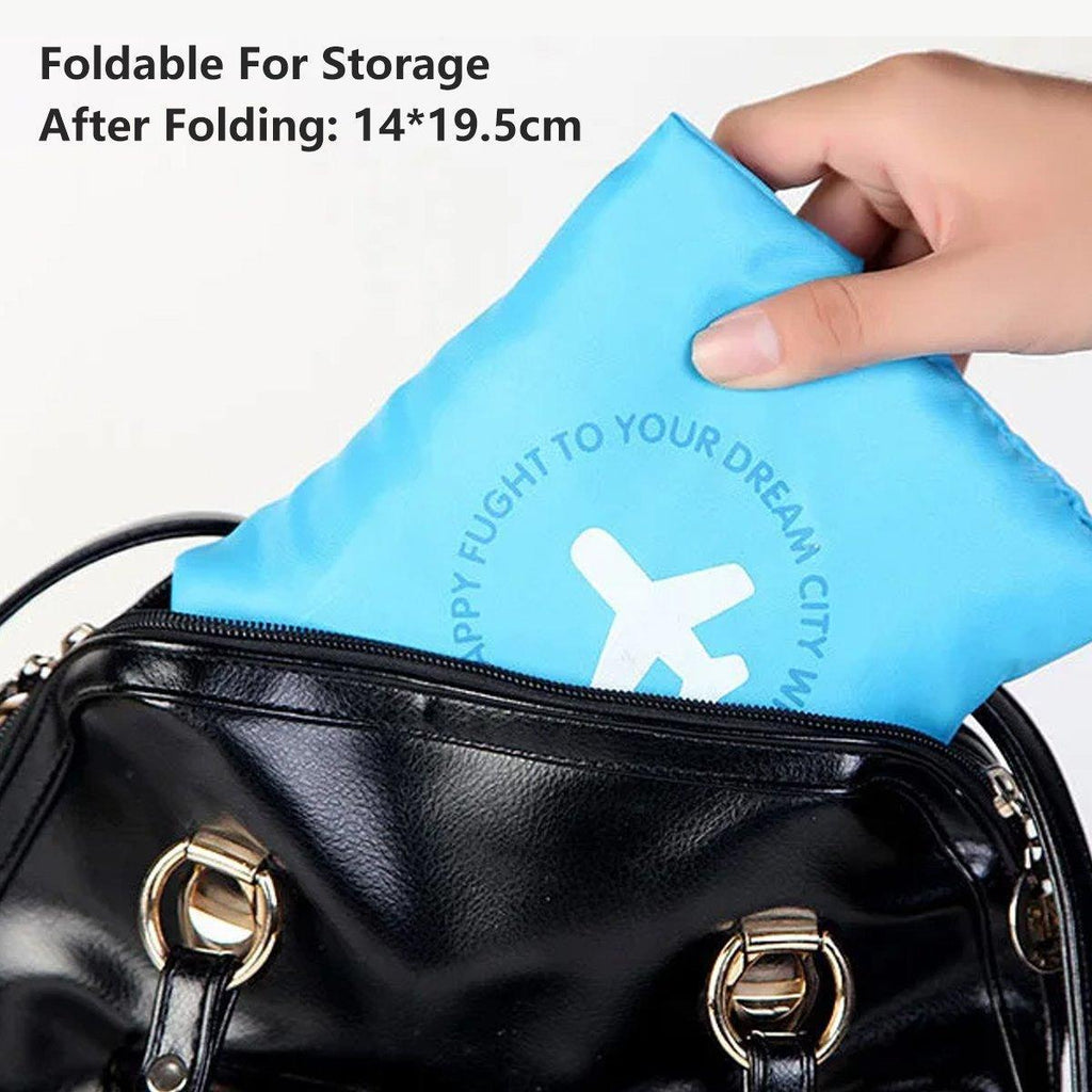 Nylon Waterproof Collapsible Travel Bag Large Suitcase Clothing Organizer - Orange